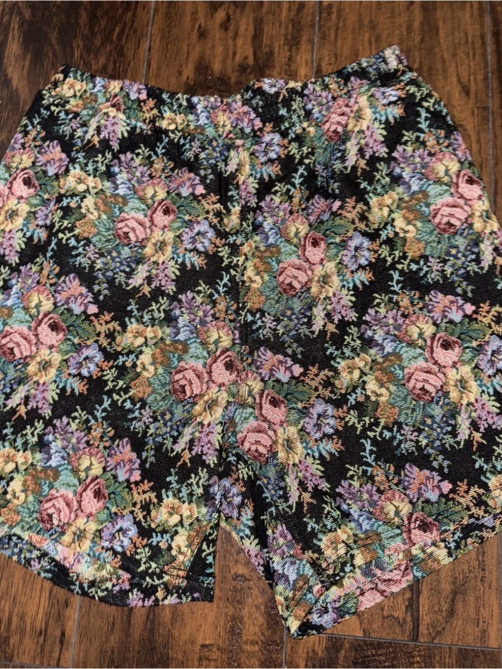 Pleasures tapestry floral shorts XLarge Black Multicolor skater streetwear y2k